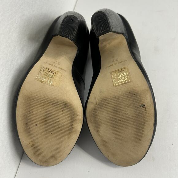 OFFICE London Black Leather Heel Pumps Size 37 - Picture 9 of 10
